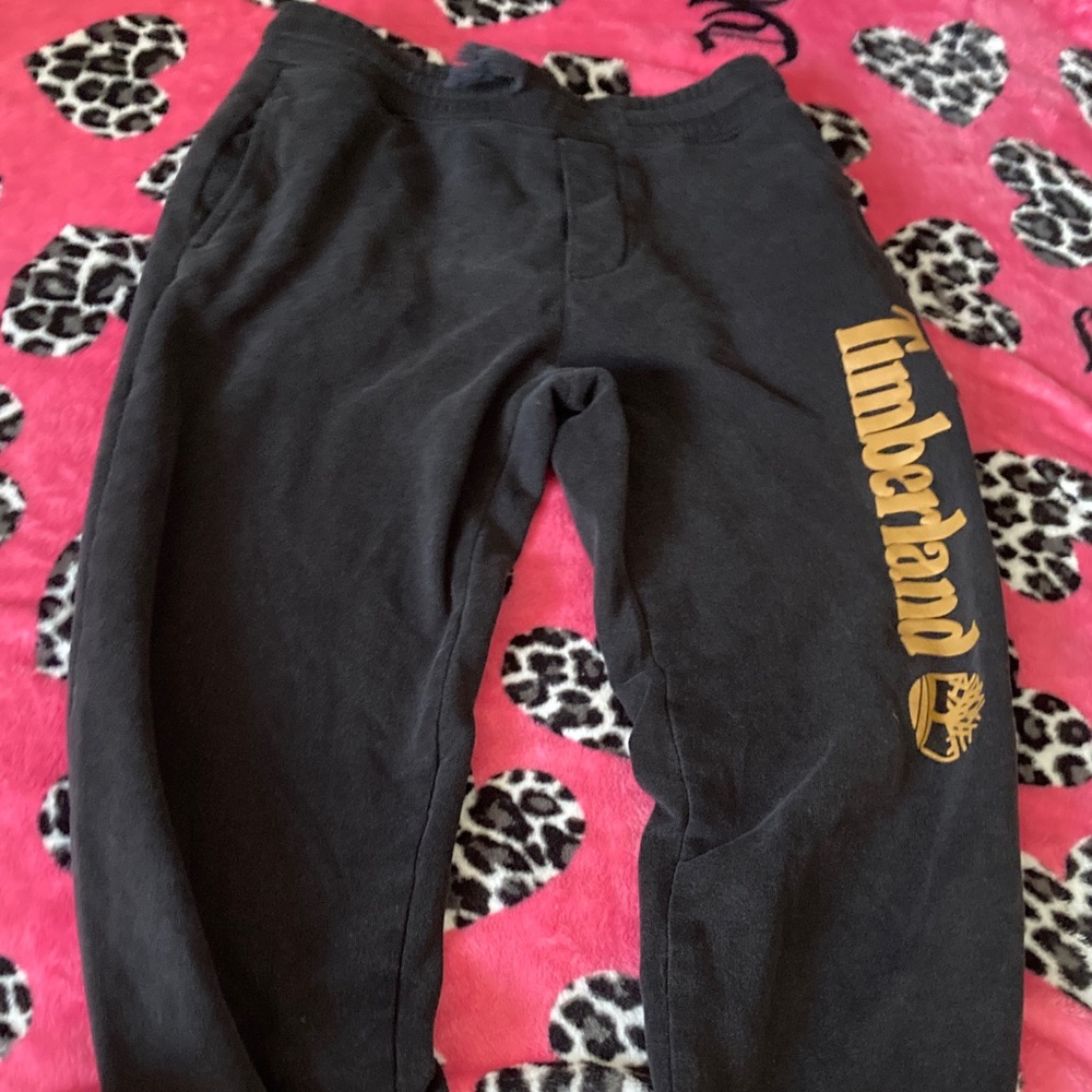 Timberland Black Pants with Gold Branding